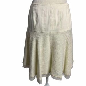 Twinkle by Wenlan A Line Mini Skirt 6 White Wool